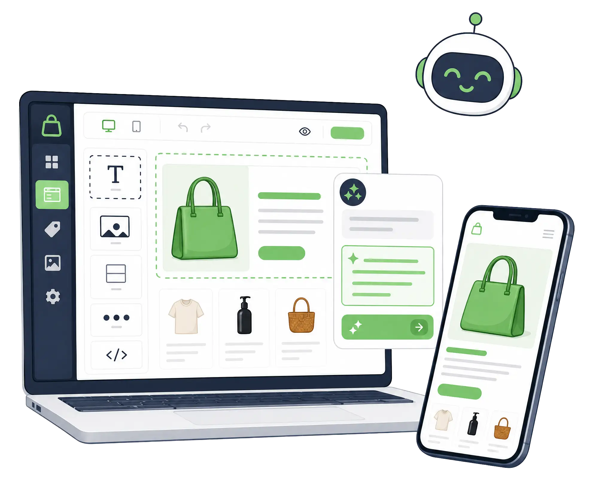 MyShopie Onlineshop-Builder auf Laptop und Smartphone